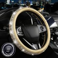 💎 sparkling crystal rhinestones steering wheel cover for women & girls - bling diamond leather m логотип