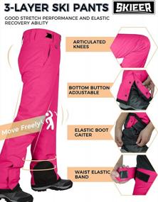 img 1 attached to Waterproof Insulated Ski Pants For Women - Ideal For Winter Outdoor Activities And Mountain Sports With Cargo Design By Skieer