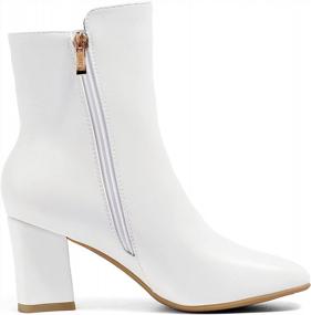 img 1 attached to IDIFU Ada Fashionable Ankle Boots With Square Toe And Half Size Larger Fit