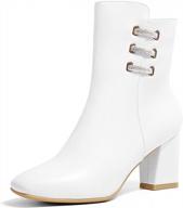 idifu ada fashionable ankle boots with square toe and half size larger fit logo