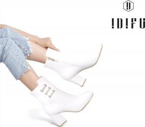 img 3 attached to IDIFU Ada Fashionable Ankle Boots With Square Toe And Half Size Larger Fit