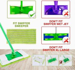 img 3 attached to 🧽 Reusable Swiffer Sweeper Pads – 6 Pack, Washable Refills for Wet and Dry Sweeping, Green [Mop Not Included]