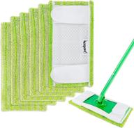 🧽 reusable swiffer sweeper pads – 6 pack, washable refills for wet and dry sweeping, green [mop not included] logo