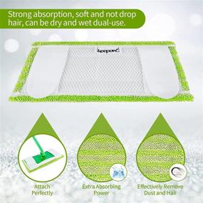 img 1 attached to 🧽 Reusable Swiffer Sweeper Pads – 6 Pack, Washable Refills for Wet and Dry Sweeping, Green [Mop Not Included]