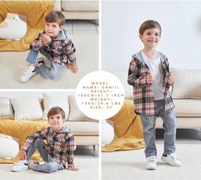 img 3 attached to Cozy Flannel Hoodie For Toddler Boys And Girls: Long Sleeve Plaid T-Shirt Top In 2-6T Sizes