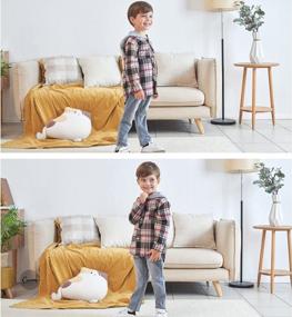 img 2 attached to Cozy Flannel Hoodie For Toddler Boys And Girls: Long Sleeve Plaid T-Shirt Top In 2-6T Sizes
