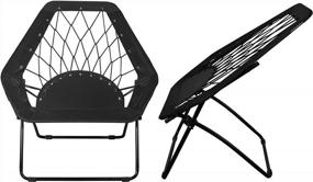 img 1 attached to 32" Zenithen Black Hexagon Bungee Chair For Dorm, Bed & Living Room - Pack Of 1