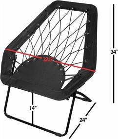 img 2 attached to 32 "Zenithen Black Hexagon Bungee Chair для общежития, кровати и гостиной - упаковка из 1 шт.