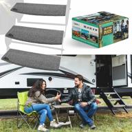 keep your rv clean and safe with latch.it rv step covers - 3 pack, 22" wide, best fits 8-11" deep rv stairs - protect your radius steps today! logo