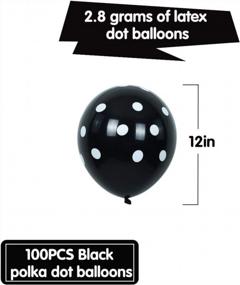 img 3 attached to 100Pcs Black And White Polka Dots Balloons 12Inch Large Polka Dot Latex Party Balloons For Wedding Birthday Party Festival Decoration Halloween Supplies