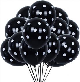 img 4 attached to 100Pcs Black And White Polka Dots Balloons 12Inch Large Polka Dot Latex Party Balloons For Wedding Birthday Party Festival Decoration Halloween Supplies