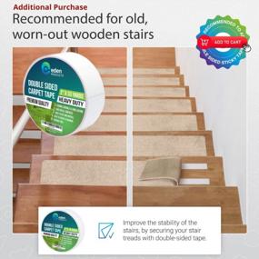 img 3 attached to Non-Slip Carpet Stair Treads For Wooden Steps, 15Pcs 8X30In Slip Resistance Indoor Peel & Stick Stair Treads Carpet Runner Mats For Elders, Kids, Dogs, Staircase Step Rugs Stair Grip Non-Slip, Scarlet