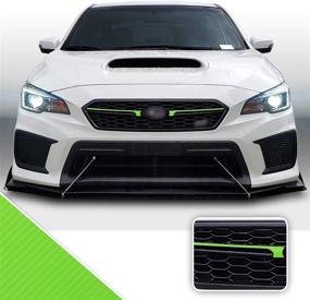 img 4 attached to Optix Front Grille Middle JDM Pinstripe Vinyl Decal Overlay Wrap - Carbon Fiber Green | Compatible with WRX STi 2018-2020
