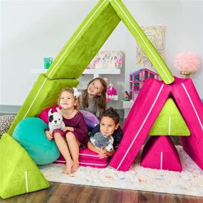 img 1 attached to 🎨 Explore Boundless Imagination with Jaxx Zipline Playscape Imaginative Furniture Playset for Creative Kids, Original Set, Fuchsia