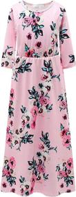 img 3 attached to LYXIOF Floral Casual Dresses: Stylish Girls' Clothing with Pockets