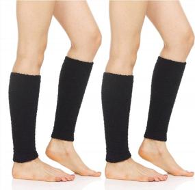 img 4 attached to Women'S 80S Long Fuzzy Plush Leg Warmers - 2 Pack For Winter Dancing