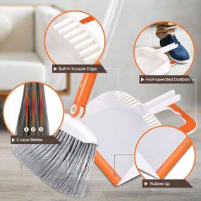 img 1 attached to Efficient Floor Sweeping With MASTERTOP Broom & Dustpan Combo Set - Adjustable Handle, Portable Brush, Ideal For Home & Kitchen Cleaning