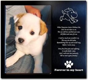 img 4 attached to 🐾 Personalized Metal 4x6 Photo Frame for Loss of Dogs or Cats - JOEZITON Pet Loss Gifts, Dog and Pet Memorial Gift (Opts)