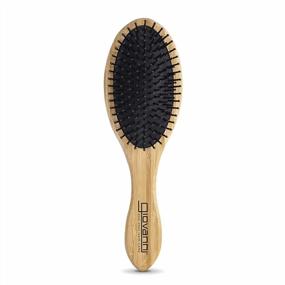 img 4 attached to Bamboo Handled Oval Hair Brush For All Hair Types - Detangle, Smooth And Style Effortlessly