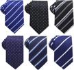 weishang lot 6 pcs classic men's silk tie necktie woven jacquard neck ties 1 logo