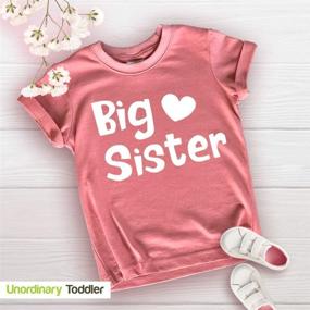 img 3 attached to 👧 Promoted Big Sister Shirt for Toddler Girls | Baby Girls Outfit Announcement Heart Tee