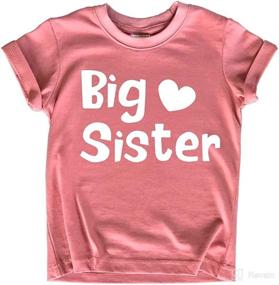 img 4 attached to 👧 Promoted Big Sister Shirt for Toddler Girls | Baby Girls Outfit Announcement Heart Tee