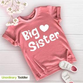 img 2 attached to 👧 Promoted Big Sister Shirt for Toddler Girls | Baby Girls Outfit Announcement Heart Tee