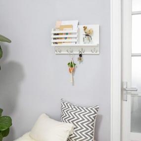 img 2 attached to Organize Your Entryway With Dahey'S Rustic Wall Mounted Mail And Key Holder With Floating Shelf