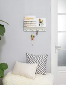img 3 attached to Organize Your Entryway With Dahey'S Rustic Wall Mounted Mail And Key Holder With Floating Shelf