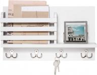 organize your entryway with dahey's rustic wall mounted mail and key holder with floating shelf logo