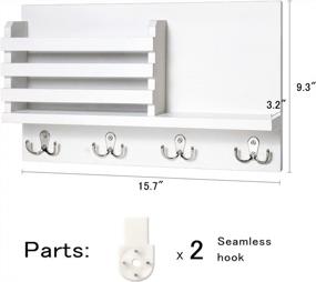 img 1 attached to Organize Your Entryway With Dahey'S Rustic Wall Mounted Mail And Key Holder With Floating Shelf