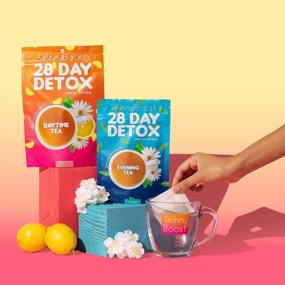 img 4 attached to Skinny Boost Tea Kit-2 Pack-2 Plus Free Fruit Slice Tumbler- 2 Daytime Teas (28 Bags/Pouch) 2 Evening Detox Teas (14 Bags/Pouch) Non GMO, Vegan, All Natural Detox And Cleanse