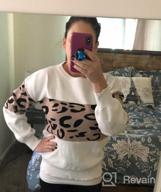 img 1 attached to Women'S Leopard Sweaters: Casual Long Sleeve Crewneck Knit Tops With Color Block Patchwork Design By Angashion review by Jake Yap