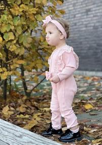 img 1 attached to Adorable Newborn Baby Girl Outfit - Ruffle Romper Jumpsuit, Bowknot Headband & Long Sleeves!