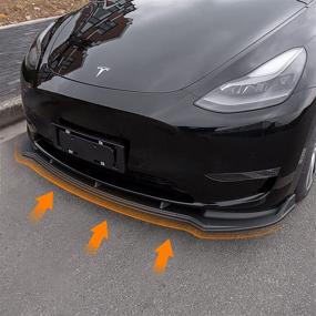 img 3 attached to 🚀 Enhance Your Tesla Model Y with a Matte Carbon Fiber Pattern Front Bumper Lip Kit: Car Mods, Spoilers, and Accessories for 2020-2022 Tesla Model Y