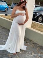 img 1 attached to Chic And Comfortable: ZIUMUDY Off-Shoulder Maternity Maxi Dress For Beautiful Baby Shower Photography review by Tyrell Hudson