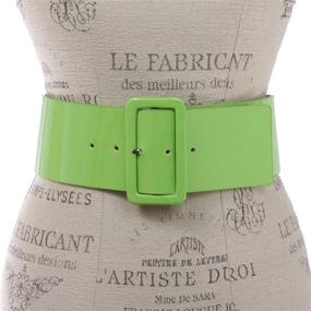 img 1 attached to Stylish Square Women's Accessories: Patent Leather Fashion Belts