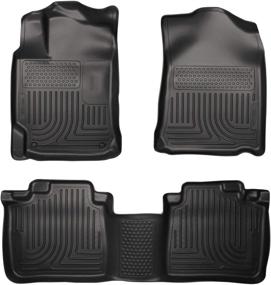 img 4 attached to 🐶 Husky Liners Weatherbeater Series, Black Front & 2nd Seat Floor Liners, 98541, Compatible with 2009-2011 Toyota Venza, 3 Pieces