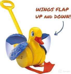 img 1 attached to 🦆 Quercetti Quack and Flap Duck Push Toy - Interactive Sounds and Wing Flapping for Toddler's First Steps, Encourages Walking Development, Ideal for Kids 1-3 Years