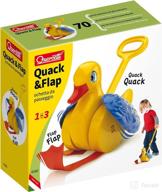 🦆 quercetti quack and flap duck push toy - interactive sounds and wing flapping for toddler's first steps, encourages walking development, ideal for kids 1-3 years логотип