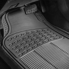 img 3 attached to FH Group 3 Row Climaproof™ Trimmable Non-Slip Vinyl Floor Mats With Cargo Liner- Universal Fit For Cars Trucks And SUVs (Gray) F11306 F16401