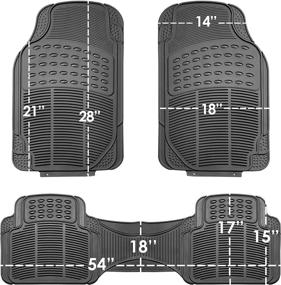 img 1 attached to FH Group 3 Row Climaproof™ Trimmable Non-Slip Vinyl Floor Mats With Cargo Liner- Universal Fit For Cars Trucks And SUVs (Gray) F11306 F16401