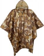 qzunique men lightweight outdoor ripstop waterproof packable travel rain poncho camouflage raincoat with hood logo