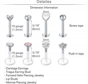 img 1 attached to Stylish And Comfortable MODRSA Surgical Steel Cartilage Earrings For Women - Available In Rose Gold And Silver