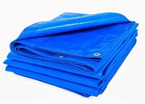 img 4 attached to 🌊 Waterproof Blue Tarp 6 Mil - Ideal for Tent Canopy, Boat, RV, Pool Cover - Small Outdoor 8x10 Tarp, Blue-6mils