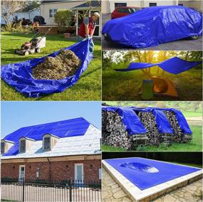 img 2 attached to 🌊 Waterproof Blue Tarp 6 Mil - Ideal for Tent Canopy, Boat, RV, Pool Cover - Small Outdoor 8x10 Tarp, Blue-6mils