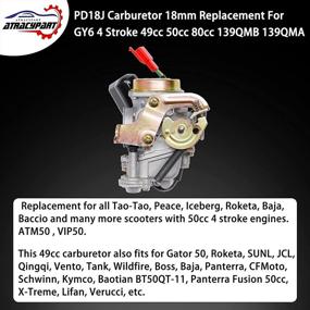 img 2 attached to 🛵 Enhanced Performance PD18J Carburetor Replacement for GY6 4 Stroke Moped Engine - Taotao Kymco Scooter, Complete with Fuel Filter, Spark Plug, and Intake Manifold