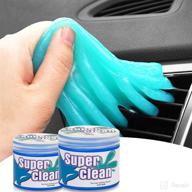 🚗 2-pack car cleaning gels - universal auto detailing tools for car interior, automotive dust cleaner putty for air vents, home, laptop (blue) logo