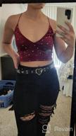 img 1 attached to Verdusa Women'S Velvet Galaxy Print Spaghetti Strap Crop Top W/ Crisscross Back review by Marquel Henry