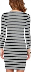 img 2 attached to Striped Mini Dress With Long Sleeve For Casual And Sexy Look - Haola Women'S Dress